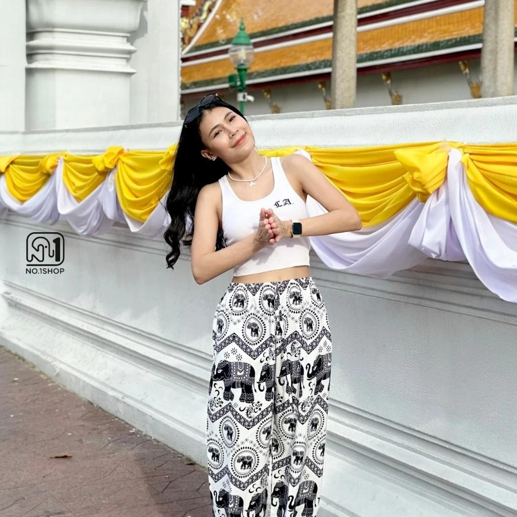 Pantaloni Elefant Lungi Talie Elastică Ajustabilă Șnur Picioare Largi Femei Bărbați Unisex Imprimeu Thailanda Casual Streetwear Plajă Boem Retro Vintage