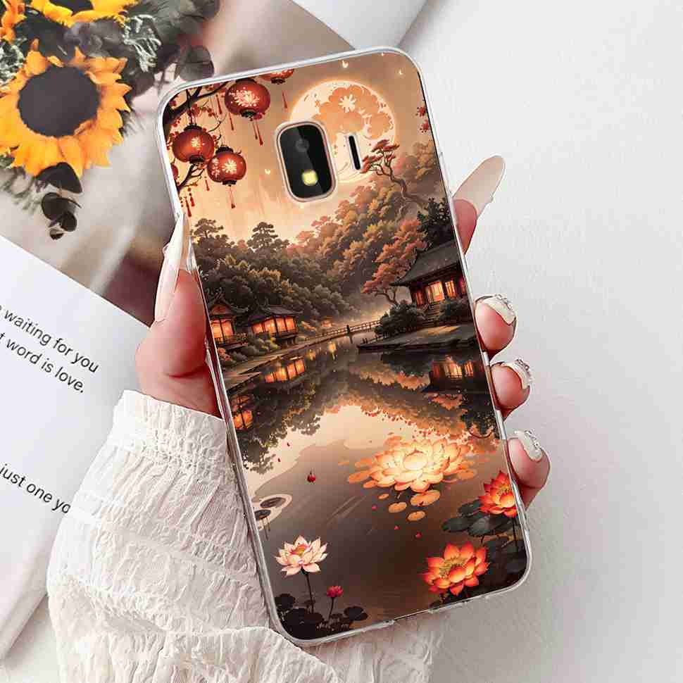 For Samsung Galaxy J2 Core 2018 Case Flower Dragon Soft Silicone TPU Back Cover For Samsung J2 Core J2 Pro 2018 Phone Cases Bags