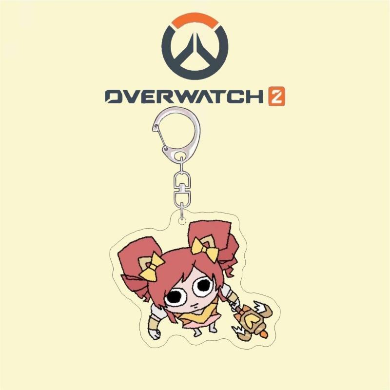 

ccc GAME Overwatch HD Acrylic Keychain Ornament Backpack Hanging Decoration Accessories Keyring Pendant Shimada Hanzo 6 cm