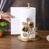 Yangyizhi Paper Towel Holder Countertop, Bird Ginkgo Rose Roll with Stable Base, Vintage Metal Toilet Stand for Kitchen, Living Room, Restaurant