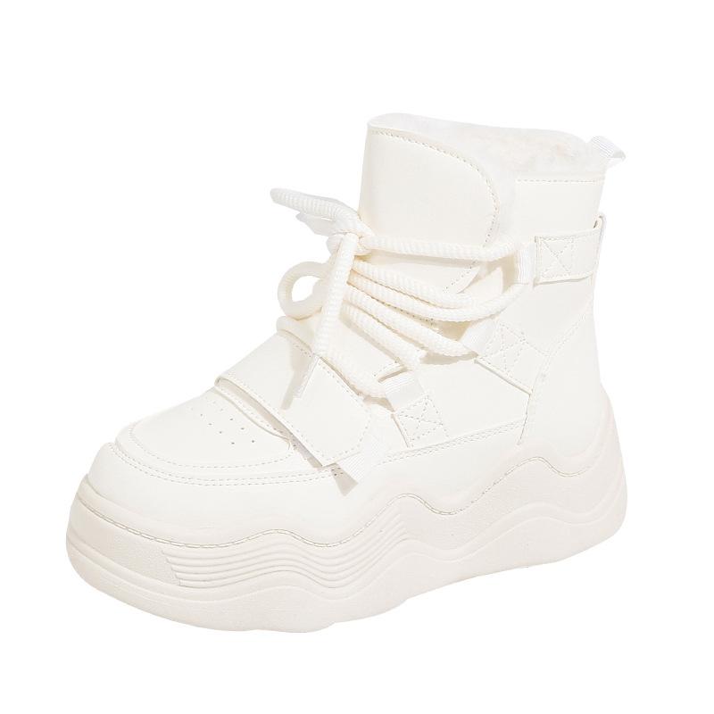 2025 winter velvet little white shoes new Korean version ins female students platform heightening sports board shoes casual M118