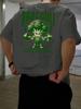Stylish 100 Cotton Unisexs T Shirt Featuring Green Broccoli Gym Character Ideal for Summer Urban Style and Workouts