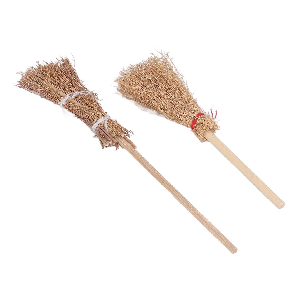 20 ADET Mini Cadı Süpürgesi Bambu 14CM 10CM Cadılar Bayramı Saman El Sanatları Cosplay Okul Partisi için