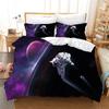 3D Astronaut Bettbezug Set Galaxie Stern Bettwäsche Set Polyester Bettdeckenbezug Mädchen Kinder Schlafzimmer Dekor King Size mit Kissenbezug