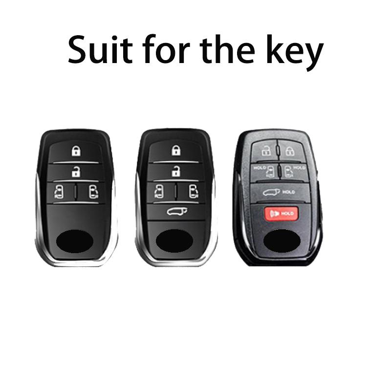 Retro Leather Zinc Alloy For Toyota Sienna 2 3 4 5 6 Button  Smart Remote Car Key Case Cover Fob Keychain Ring Accessories