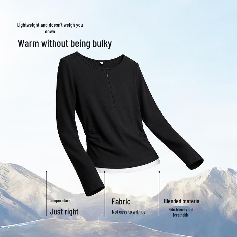 Warrior Women's Half-Zip Faux-Layer Long Sleeve T-Shirt