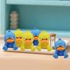 Cartoon Angry Duck Figurine 3D Printed Frowning Sitting Duck Statue Sculpture Little Blue Yellow Duck Ornament Decoration