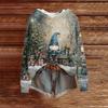Women's Fashion Casual Long Sleeve Christmas Print Hooded Knitted Sweatshirt