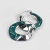 Retro Hong Kong Style Advanced Sense Enamel Drop Glaze Color Matching Circle Ear Buckle Bright Light Fashionable Temperament Earrings Women