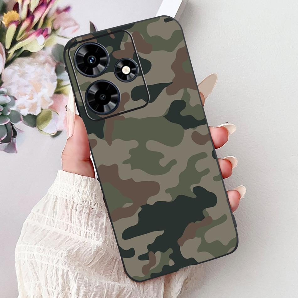 For Infinix Hot 30 Play 30i Hot30 4G Elegant Floral Cat Phone Case For Infinix Hot 30 30Play Hot30i Black Silicone Soft Cases