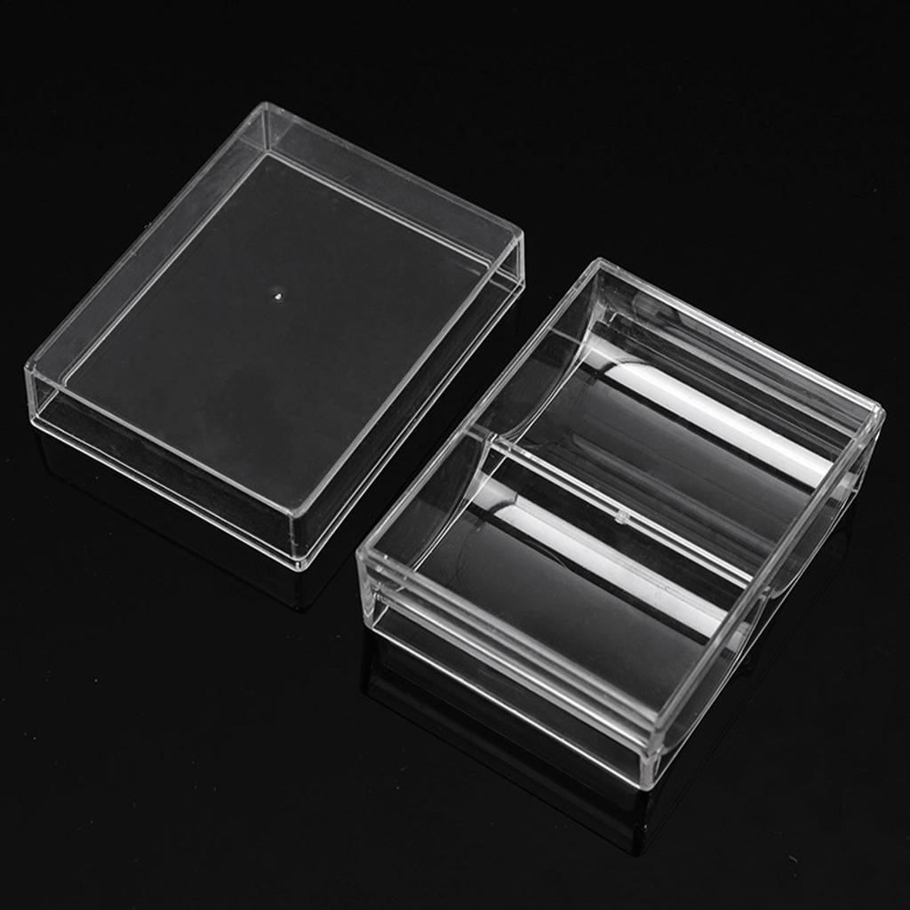 Transparent Poker Chip Rack 2 Slots Acrylic Poker Chip Box 40 Pieces Standard-sized Chips Storage Case Pokers Table Accessories