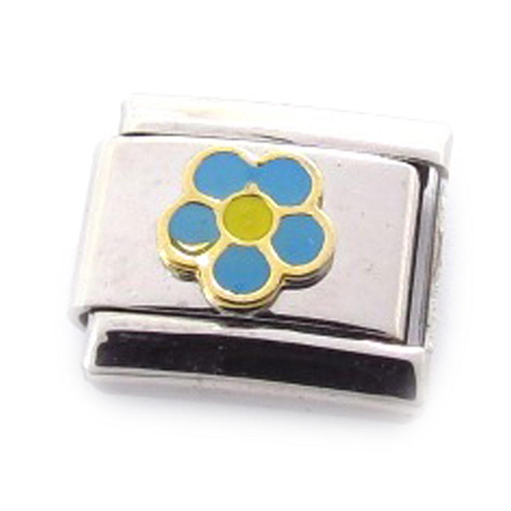 Les Trésors De Lily [C9658] - Maille 'Fleur' Bleu Jaune