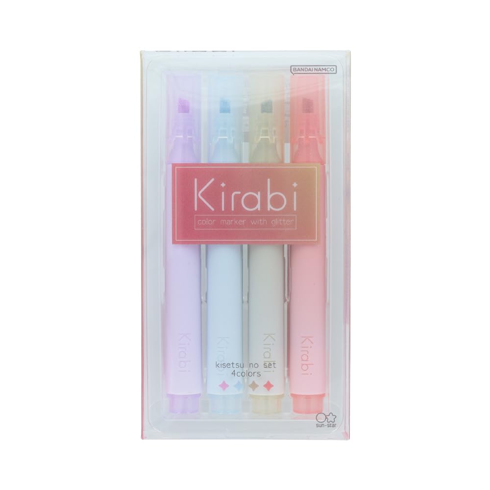 

Sun-Star Stationery Glitter Marker Kirabi Seasonal Set - Water-Based Markers with Glitter Finish S4544285