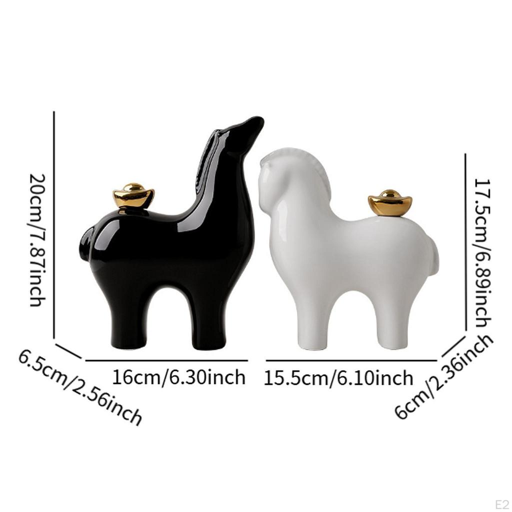 Small Horse Statues Modern Styles Collectible Ornaments Home Decor for Desk TV Cabinet Office