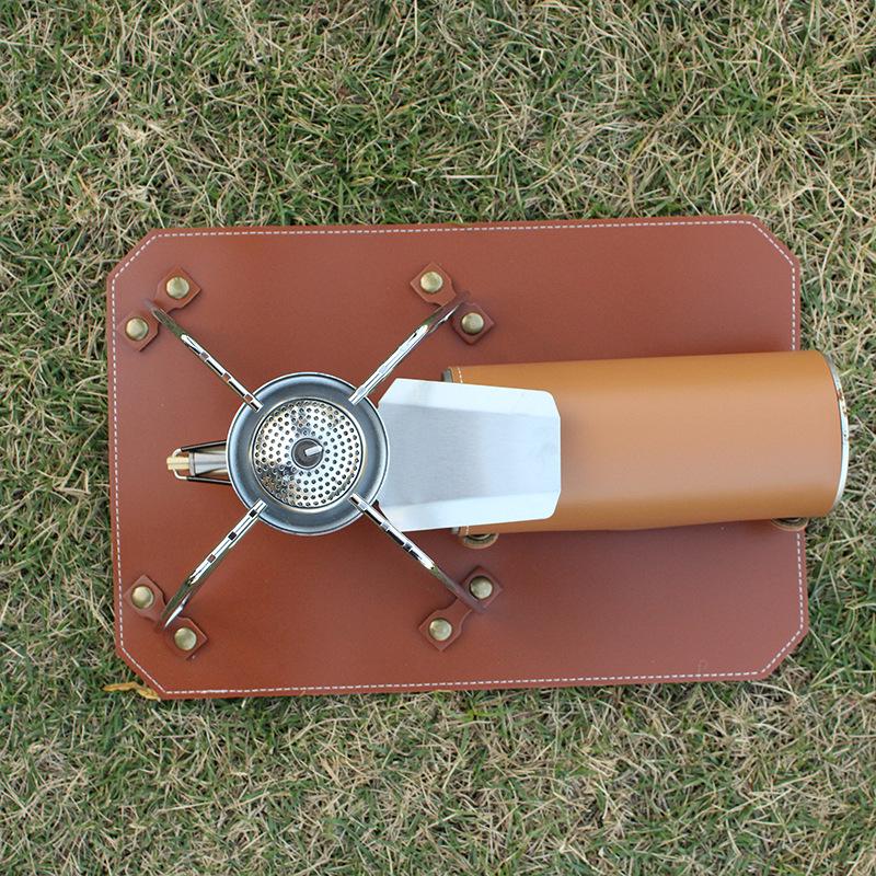 Japanese-Korean Gas Stove Leather Insulation Pad for Camping