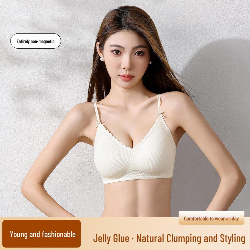 Seamless Push-Up Wireless Bra for Women with Side Support and Fixed Cups