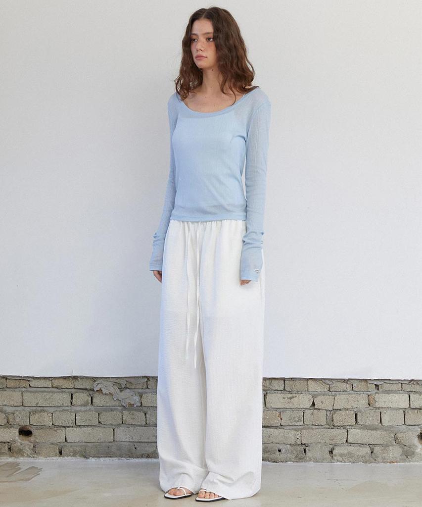 Lense See-Through Layer Long Sleeve Sky Blue