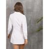 Solid Color Lapel Waist Cinched Shirtskirt Solid Color Polo Collar Fitted Waist Shirt Dress
