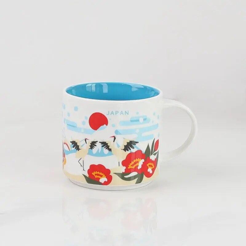 Ins City Cup USA City Bone China Mug Global Collection Ceramic Japan England London Paris Hawaii Chicago New York City Mug 400ML