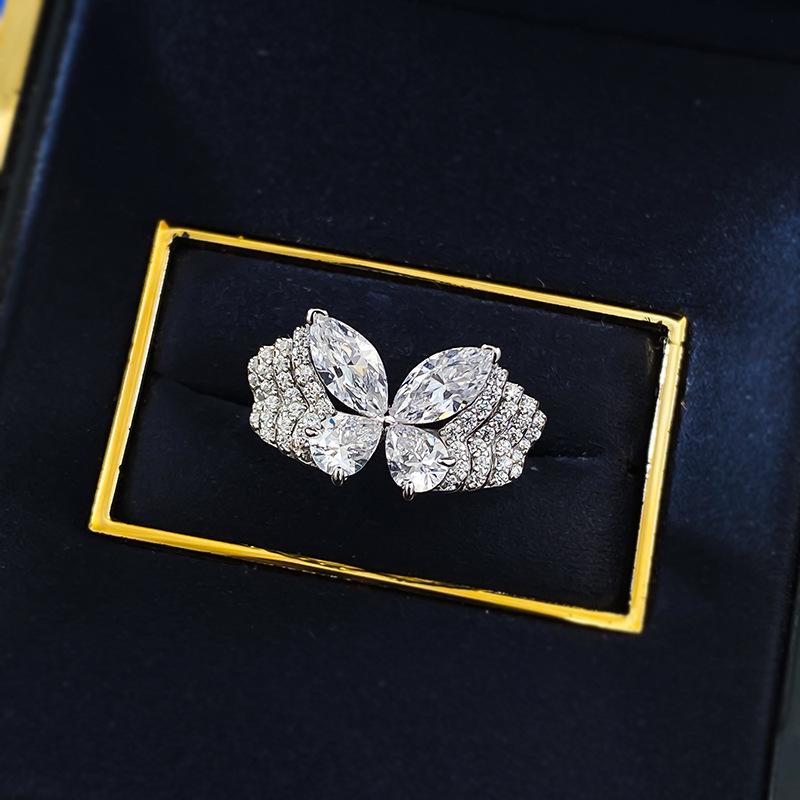 

Кольцо Luoxi Temple из серебра 925 пробы с многослойным дизайном в виде бабочки - Женский стиль с дизайном Призрачный бриллиант Size 5