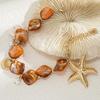 2026 European Cross-Border Starfish & Shell Alloy Necklace - Retro Summer Mermaid Design