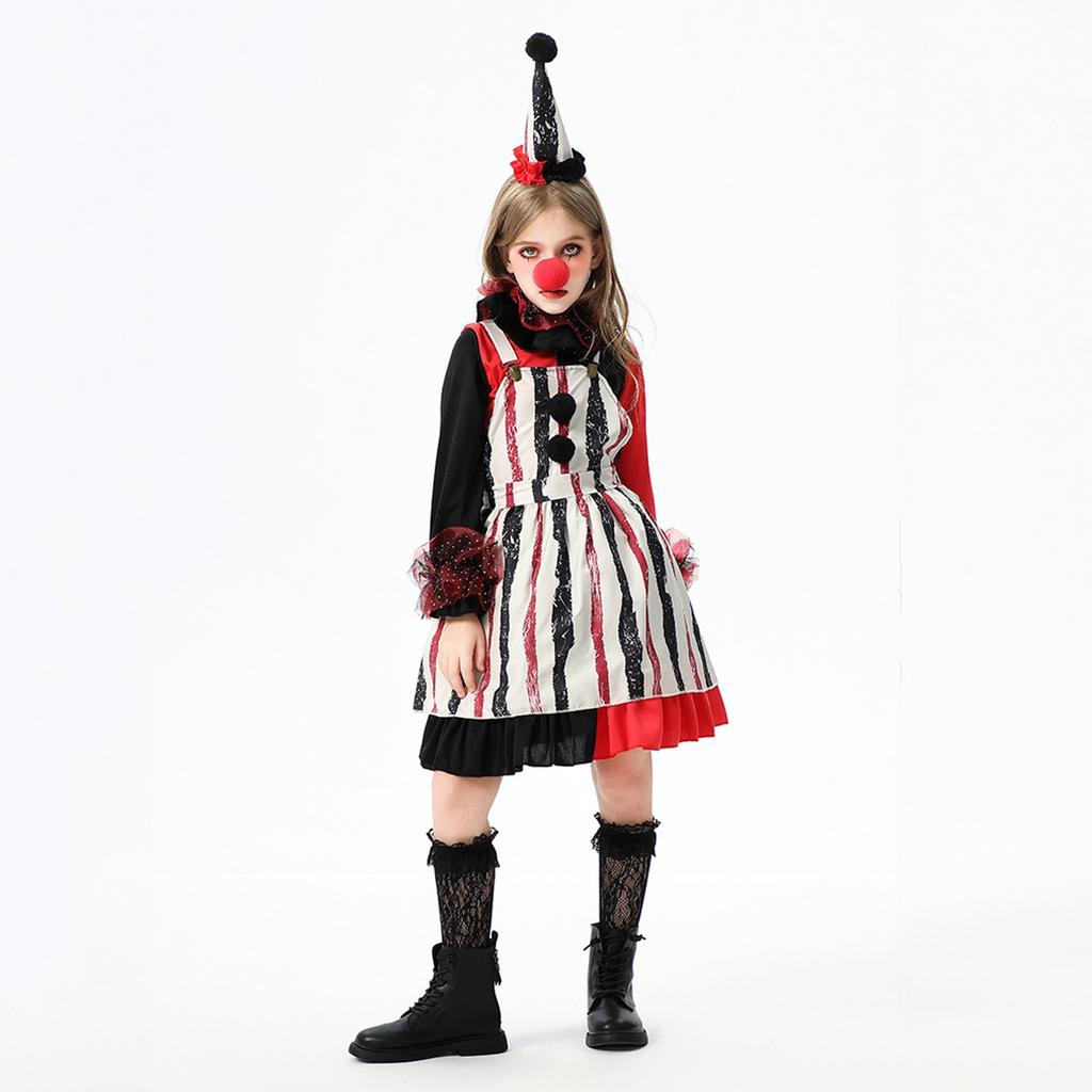 Children's Fashion Halloween Funny Costumes Horror Dolls Soul-breaking Clown Dress