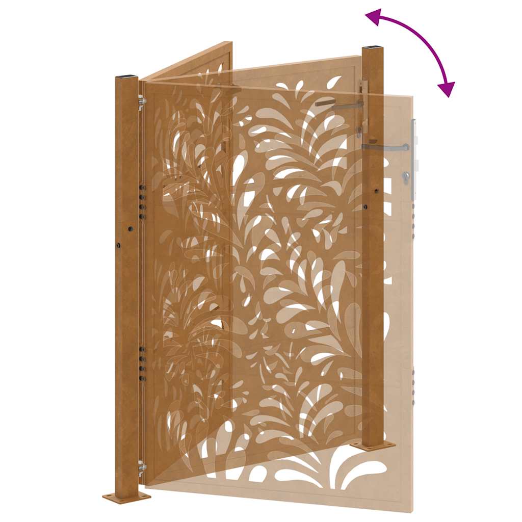 Garden Gate 100 X 150 Cm Weathering Steel Wavy Design
