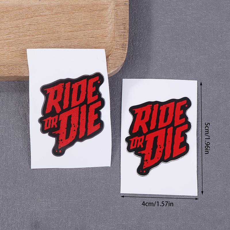 2Pcs Ride Or Die Bike Frame Stickers Bicycle Top Tube Waterproof Vinyl Decals For Mtb Bicycle Decorative Motorcycle Accessories