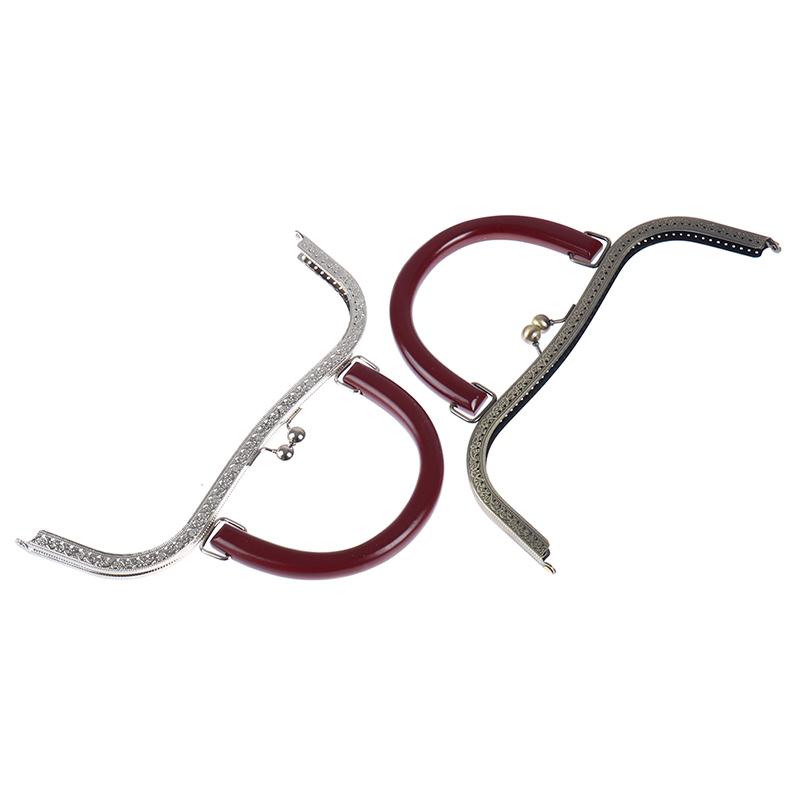 27 cm Trä Metallram Kisslås För Handväska Plånbok Tillbehör DIY Handgjord