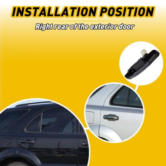 Exterior Outside Rear Right Side Door Handle For 2003-2009 Kia Sorento Black EXV