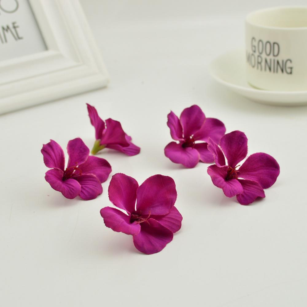20PCS Cheap Artificial Flowers Orchid for Home Wedding Decoration Accessories Pompon DIY Wreath Needlework Silk Cherry Roses