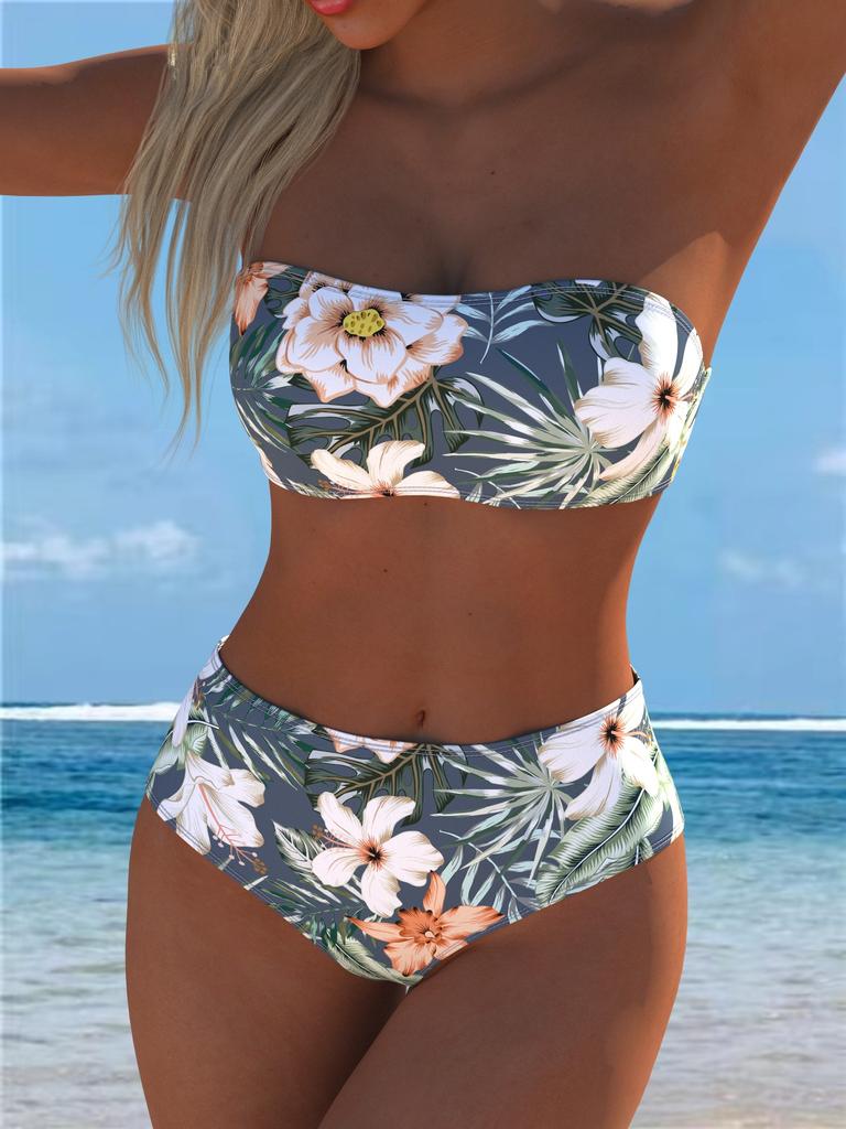 1011 nowy komplet bikini dwuczęściowy top bandeau kostium kąpielowy damski kostium kąpielowy oddychający i cienki