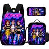 Two-Dimensional Element K-Pop Devil Hunter Backpack Three-Piece Meal Bag Student Schoolbag Lightweight Leisure Travel Bag