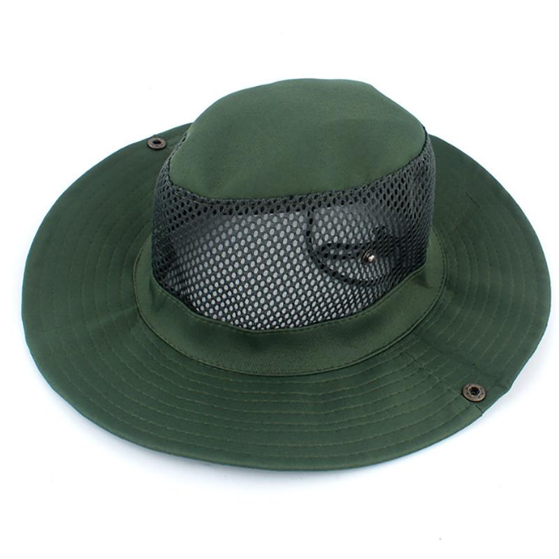 Breathable Outdoor Men Folding Adjustable Mesh Sun Protection Hat Bucket