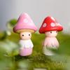 [4/8 Mushroom Fairy Dolls] 4/8 Resin Mushroom Fairy Dolls | Creative Cartoon Statues, Suitable for Fairy Garden Decoration, Cake