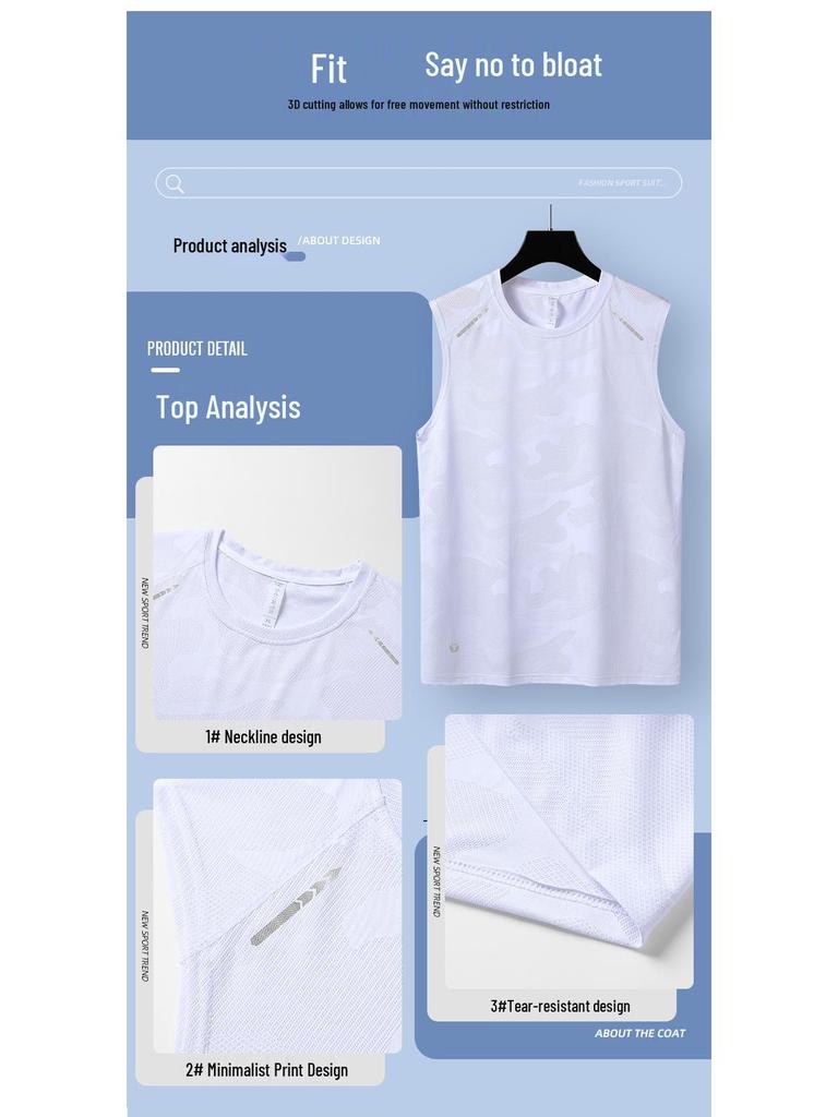 Men's Quick-Dry Sleeveless Ice Silk Sports Tank Top