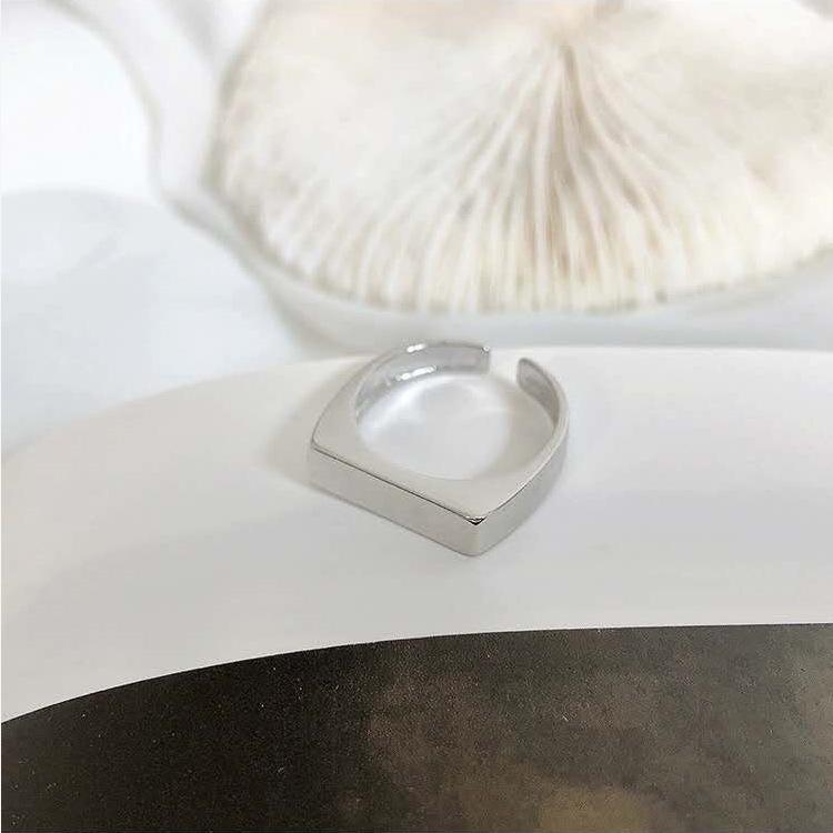 925 Sterling Silver Retro Brushed Open Finger Ring - Women's High-End Niche Light Luxury, Trendy and Non-Fading.