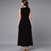 Oversized Female Sleeveless Crew Neck Dress Gentle Watercolor Flower Cluster Loose Midi Dress