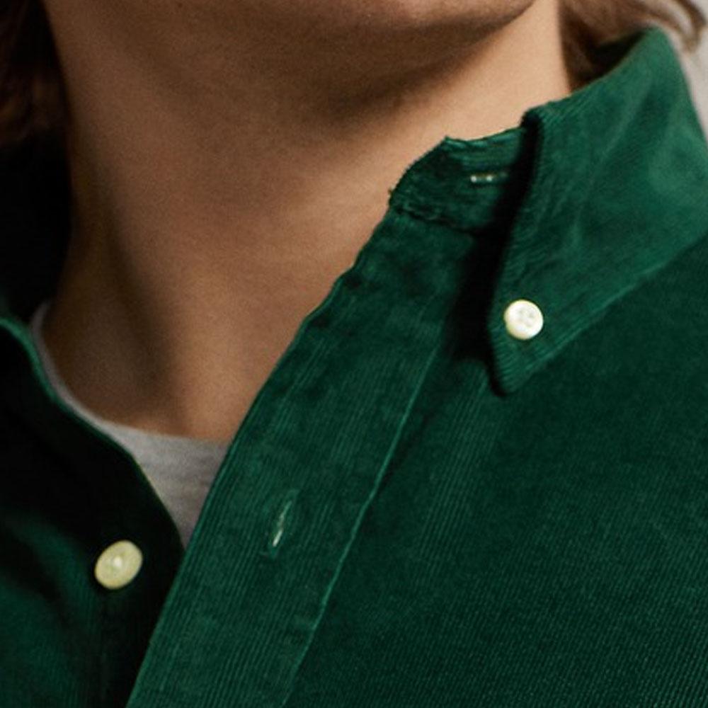 Polo Ralph Lauren FW23 Solid Logo Embroidered Long Sleeve Shirt Men shirts Green MNPOWOV16823126-300