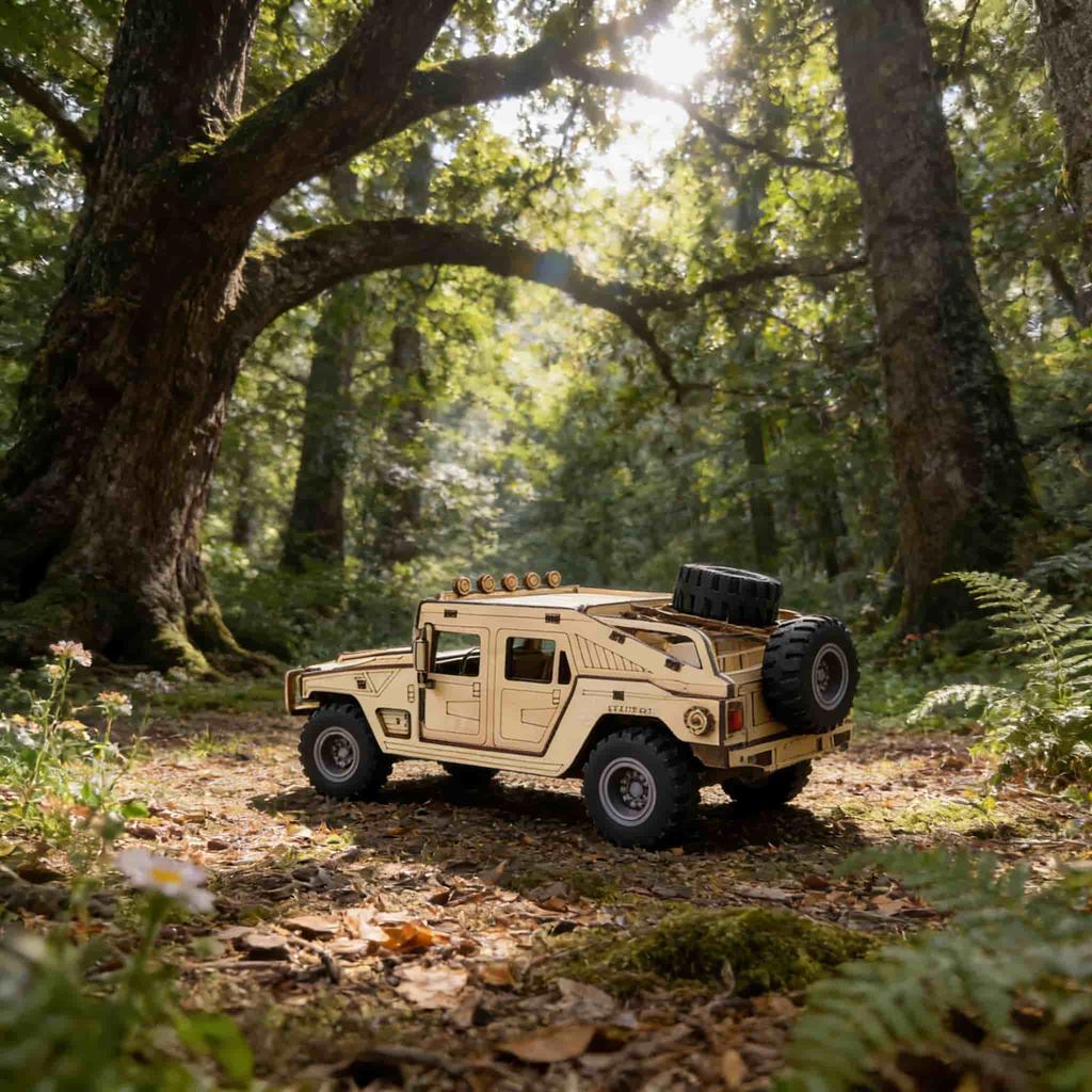 3D Wooden Puzzle Off-Road Vehicle Scale Model DIY Model Package Handcrafted Present Home Decor Assembly Toy Great for Daily Use