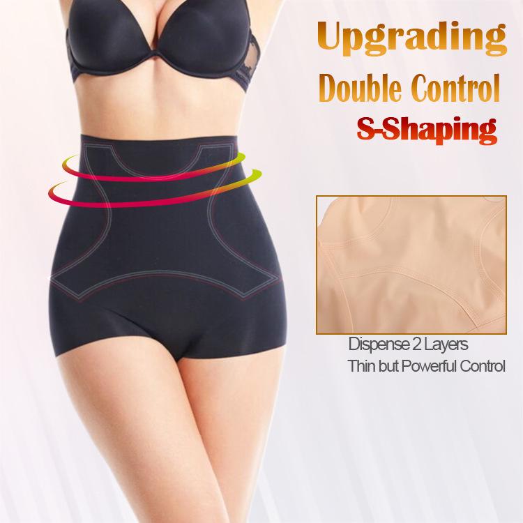 Plus Size Seamless Tummy Control Shapewear: High-Waisted, Butt-Lifting, Ultra-Thin Ice Silk Underwear for Postpartum Support