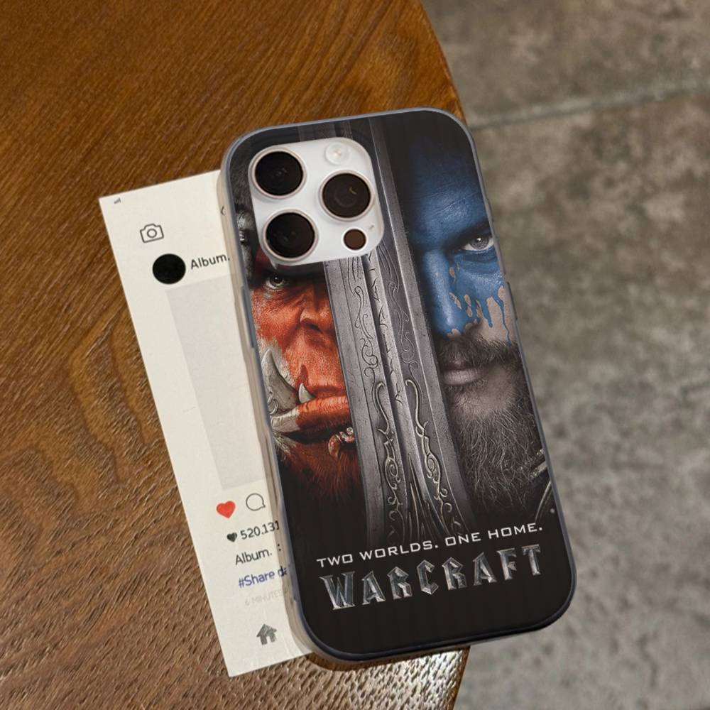 W-World Of W-Warcraft Game Retro Corrugated Pattern For IPhone 17 16 15 14 13 12 11 16 Pro Max Plus Pro Non-slip Phone Cover