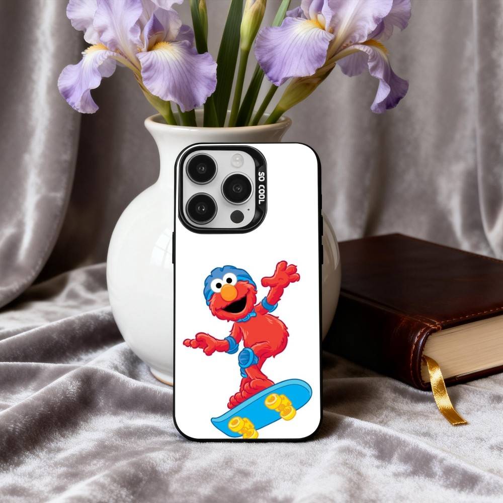 C-Cartoon R-Red cute A-Elmo-O  Phone Case For iPhone17,16,15,14,13,12,11 Plus,Pro Max Black Candy silver phone case