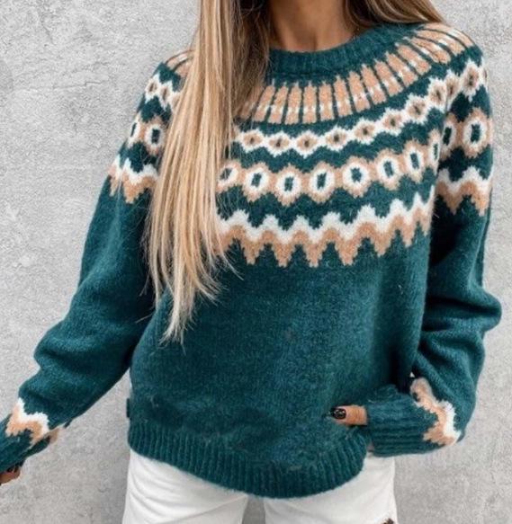Maglione da Donna in Lavorazione Grossa Jacquard Acrilico Stile Europeo e Americano - Bestseller Autunno/Inverno