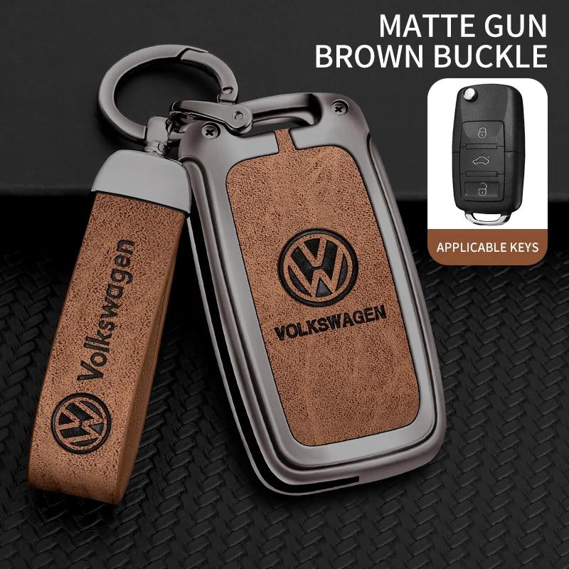 Car TPU Zinc Alloy Key Case Bag Car KeyChain Metal Key Shell For Volkswagen VW Polo Tiguan Golf 4 5 Jetta Beetle Scirocco Passat