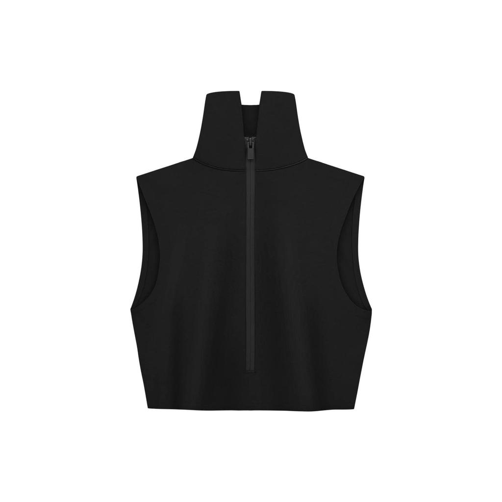 Fear of God X Adidas Athletics Collection FW23 Nylon Solid Color Stand Collar Sports Vest Women Vests Black IT1929