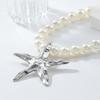 Schmuck Damen Imitationsperlenkette Meeresserie Seestern Schnur Perlenkette Damen