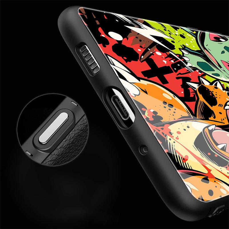 Cartoon Hot Pokemon Glass Case for Samsung Galaxy S26 S25 Ultra S24+ S25+ S23+ S24 S21 S23 Plus S20 FE S22 Luxury Phone Cover