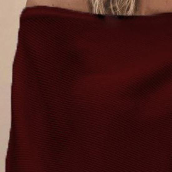 Sexy Women Solid Color Off Shoulder Long Sleeve Sweater Loose Knitted Pullover