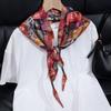 New simulated silk triangle scarf women's cashew flower small shawl neck protection silk scarf scarf fashion versatile scarf